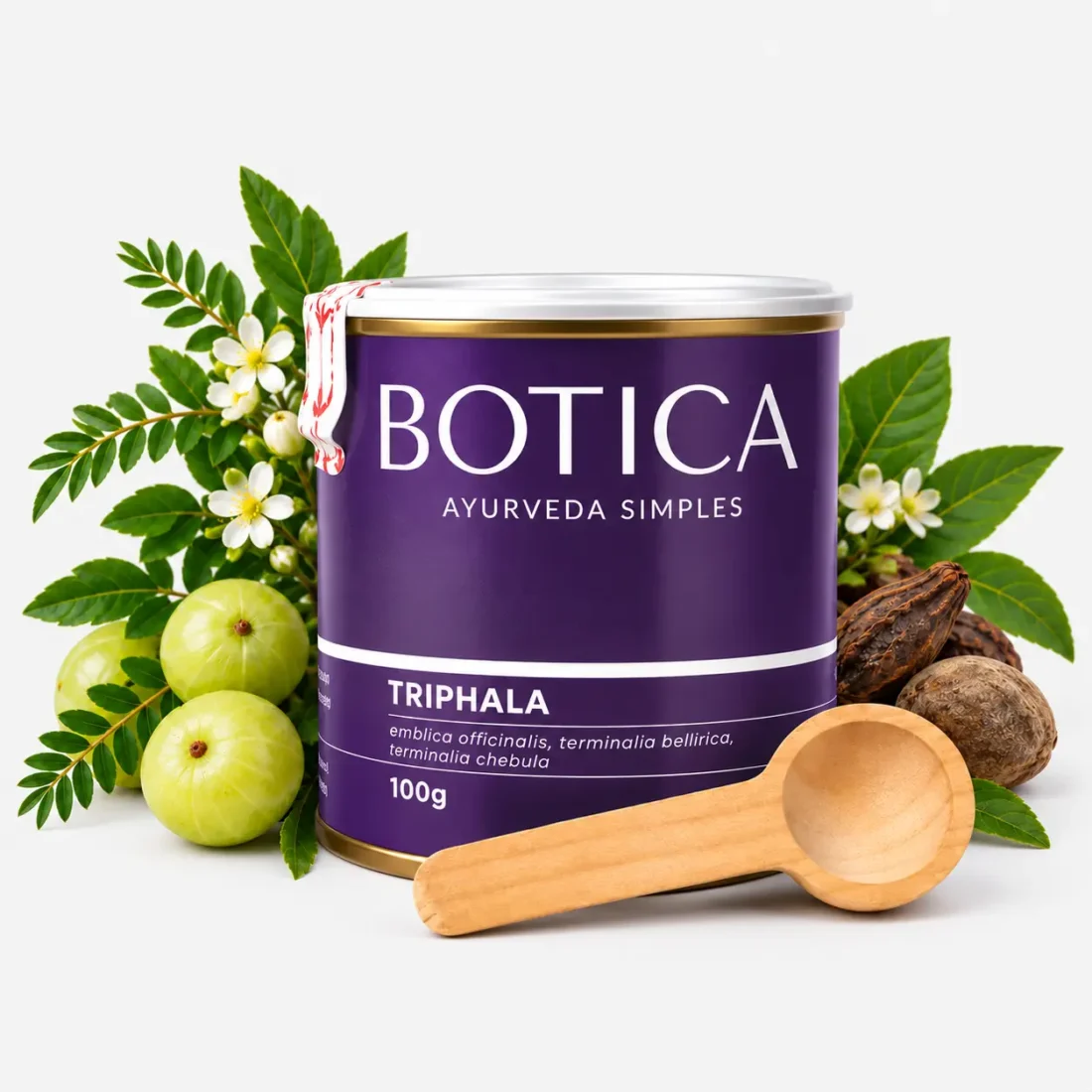 TRIPHALA ORGÂNICA EM PÓ - LATA COM DOSADOR 100G
